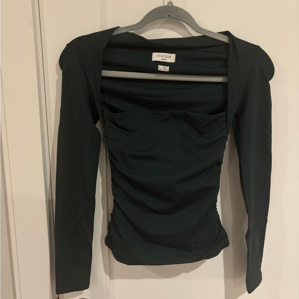 Aritzia Contour Flourish Longsleeve Top - Dark Green